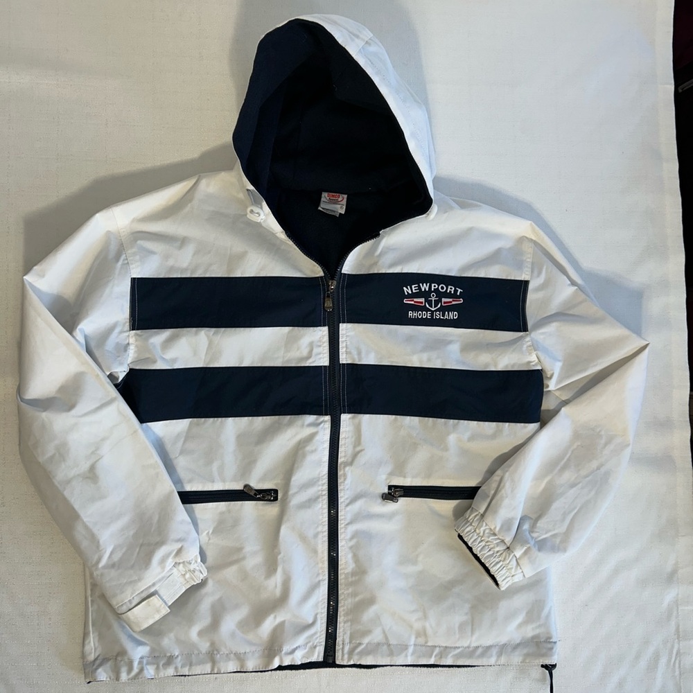 Newport Rhode Island Men’s Dimco Windbreaker Rain Hooded Nautical Sail Jacket